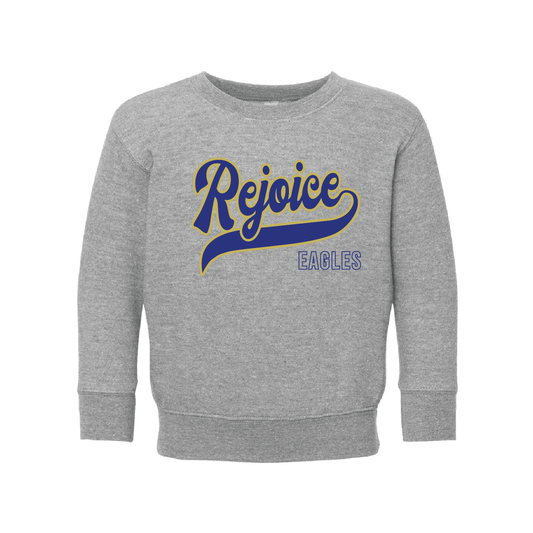 Rejoice Eagles - Digital Transfer Rejoice Script Tail - Toddler Crewneck Sweatshirt