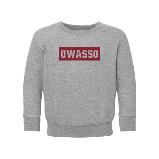 Owasso Rams - Digital Transfer Owasso Box Angle - Toddler Crewneck Sweatshirt