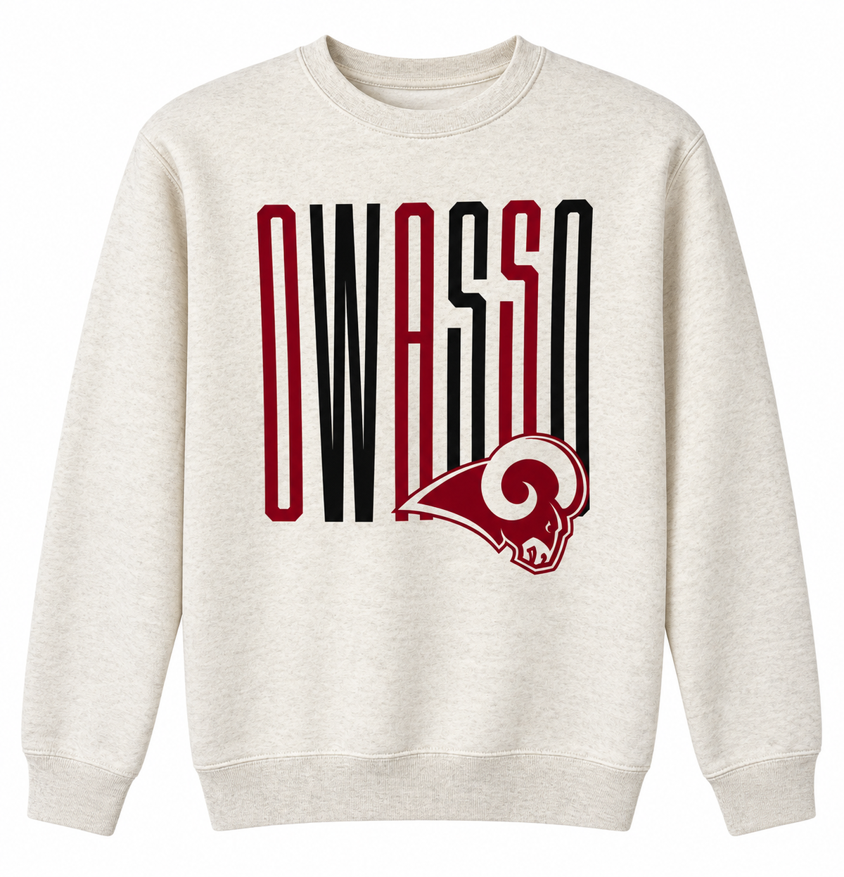 Owasso Rams – Screen Print Oversized Block Design Sweatshirt