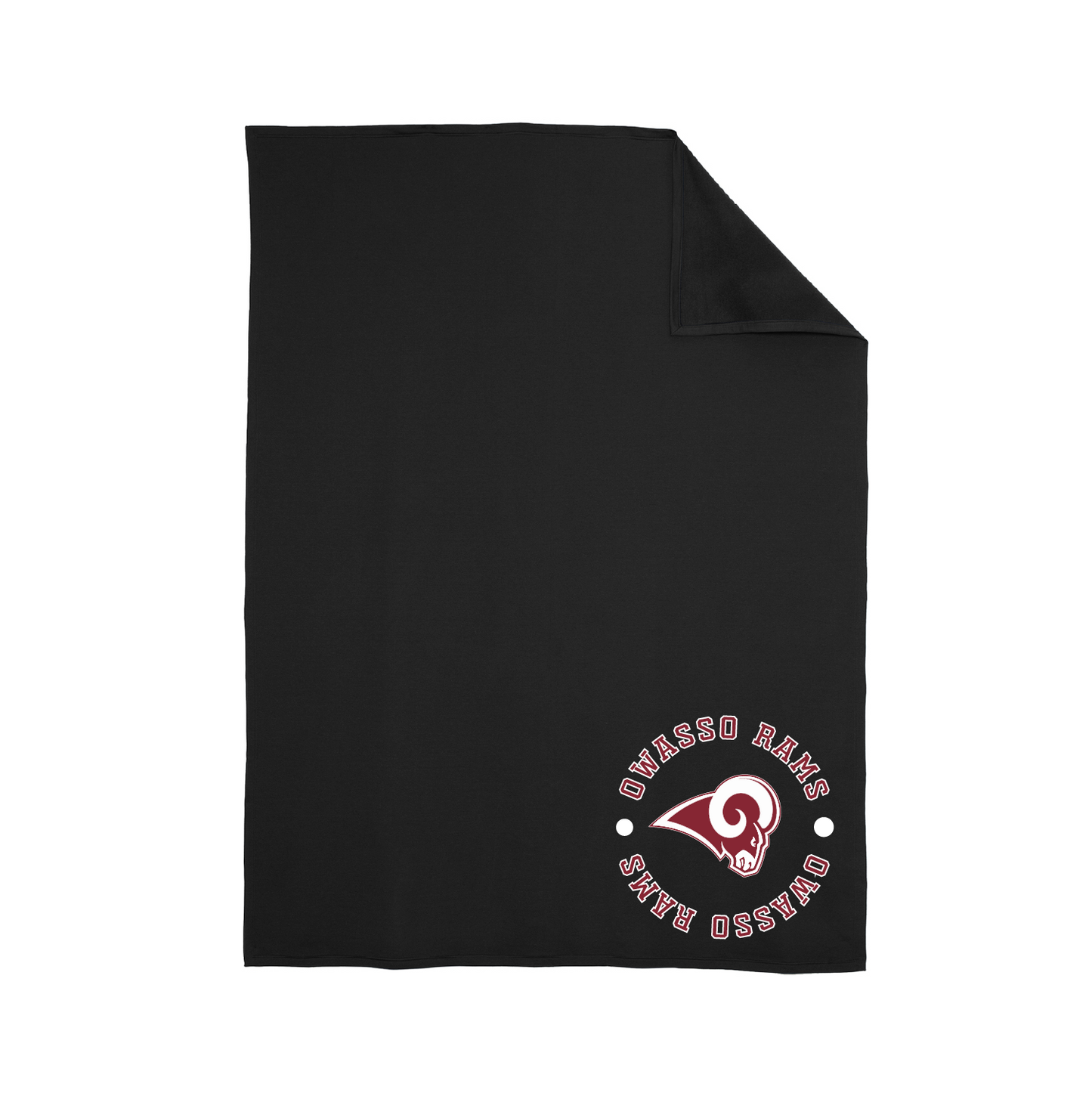Owasso Rams - Digital Transfer Owasso Rams Circle -Oversized Fleece Sweatshirt Blanket