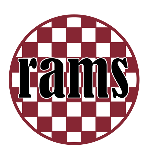 Owasso Rams - Rams Checkered Circle Sticker