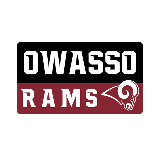 Owasso Rams - Owasso Rams Stacked Ram Logo Sticker