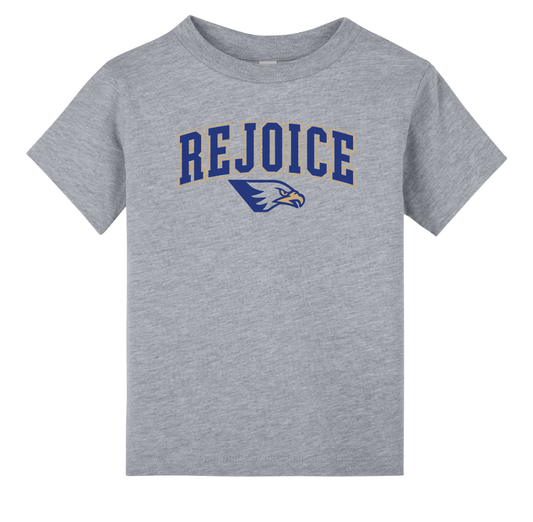 Rejoice Eagles - Digital Transfer Collegiate Arch Athletic Eagle - Toddler Tee (Heather Grey)