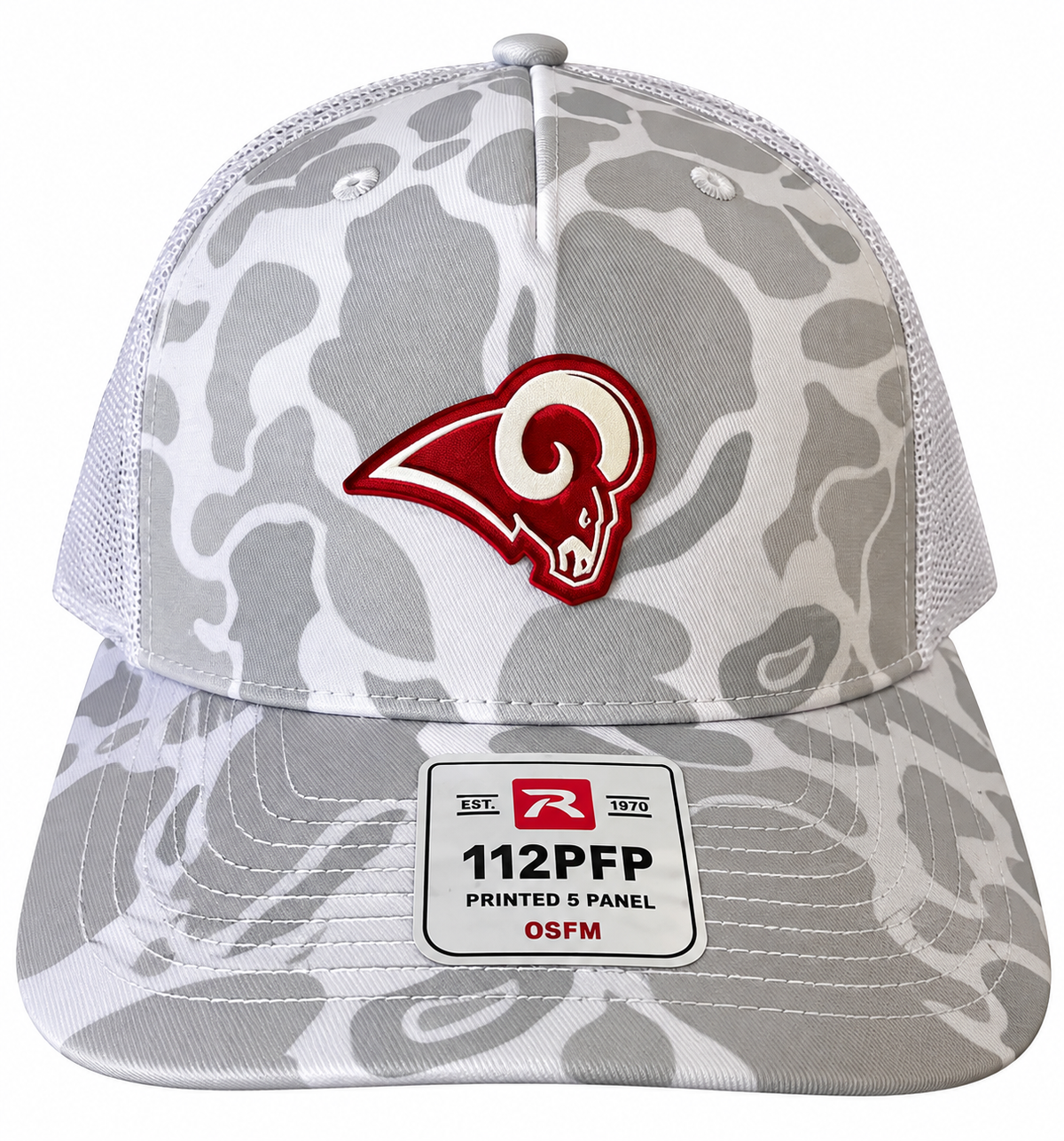 Owasso Rams - 3D Rubber Patch Ram Logo - Richardson 112PFP Sanpback Hat