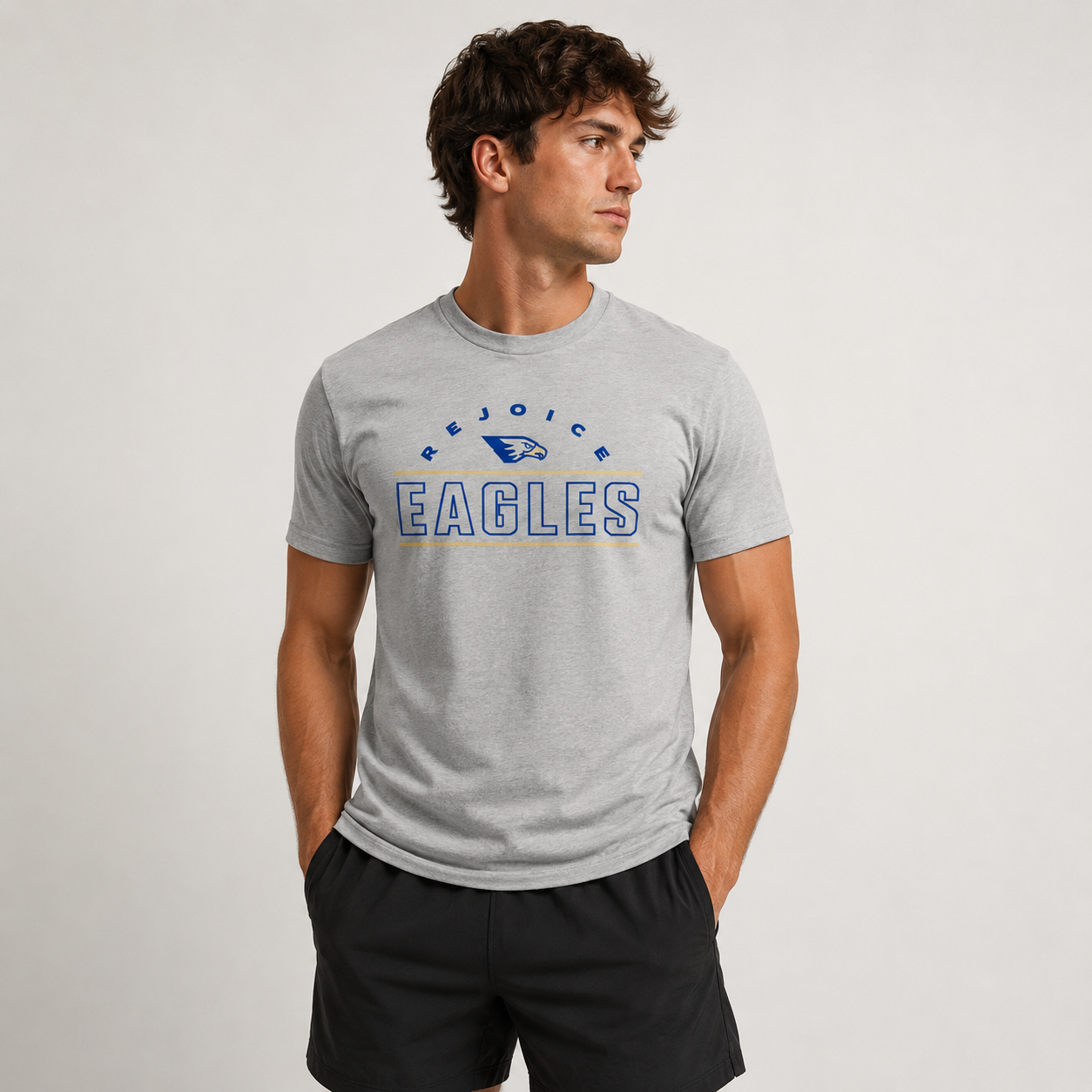Rejoice Eagles - Screen Print Arched Block Tee