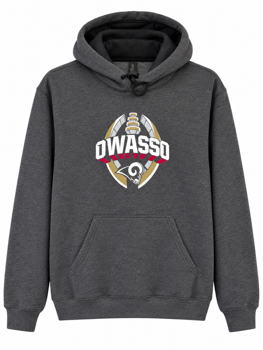Owasso Football With Ram Head Sweatshirt