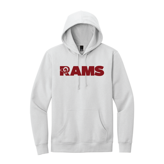 Owasso Rams - Screen Print Ram in "R"ams  - Unisex Hoodie (White Smoke)