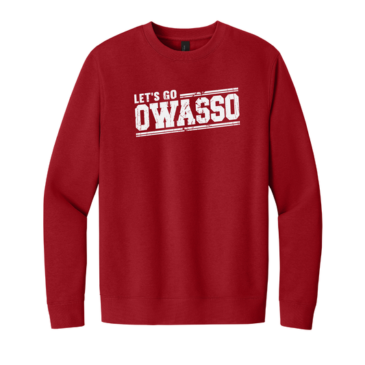 Owasso Rams - Screen Print Let's Go Owasso - Crewneck Sweatshirt