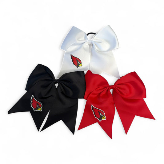 Collinsville Cardinals - Digital Transfer Cardinal - Large Ribbon Bow on Ponytail Holder