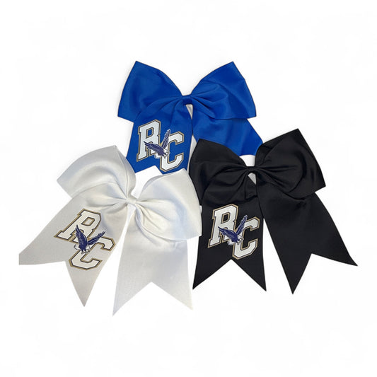 Rejoice Eagles - Digital Transfer Rejoice Christian Eagles Logo - Large Ribbon Bow on Ponytail Holder