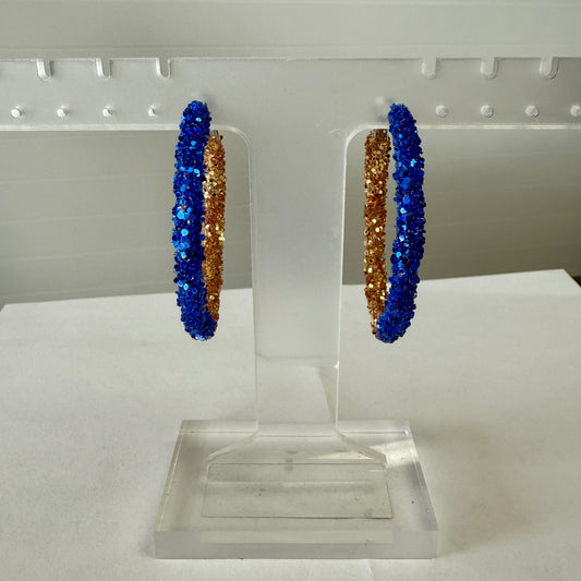 Two Tone Game Day Earrings Hoops