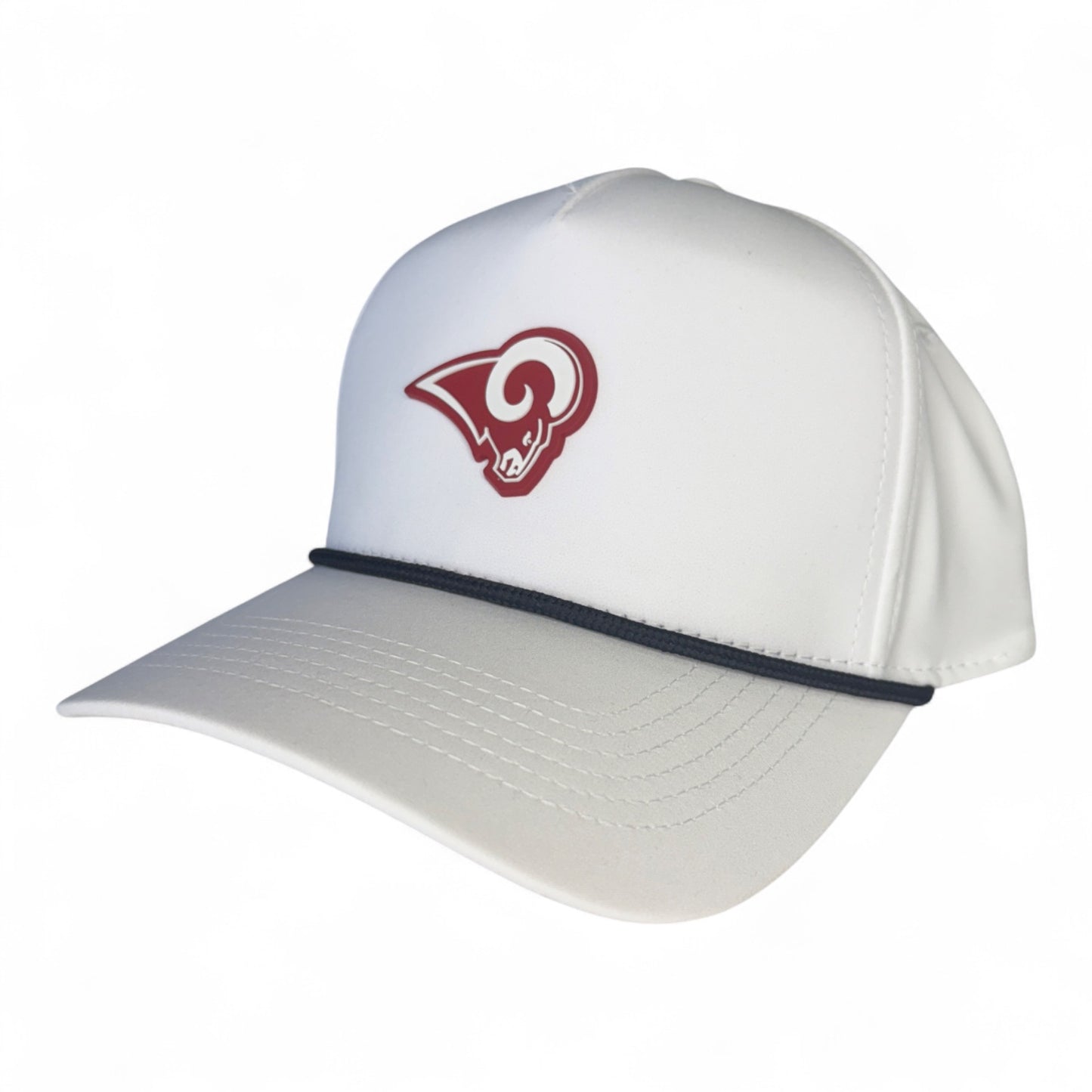 Owasso Rams - 3D Rubber Patch Ram Logo - Rope Snapback Hat