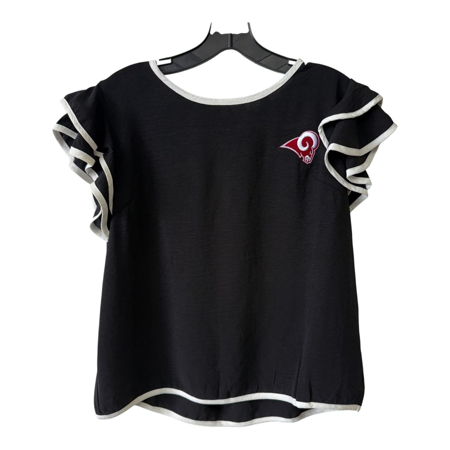Owasso Rams - Embroidered Ram - Ruffle Sleeve Blouse