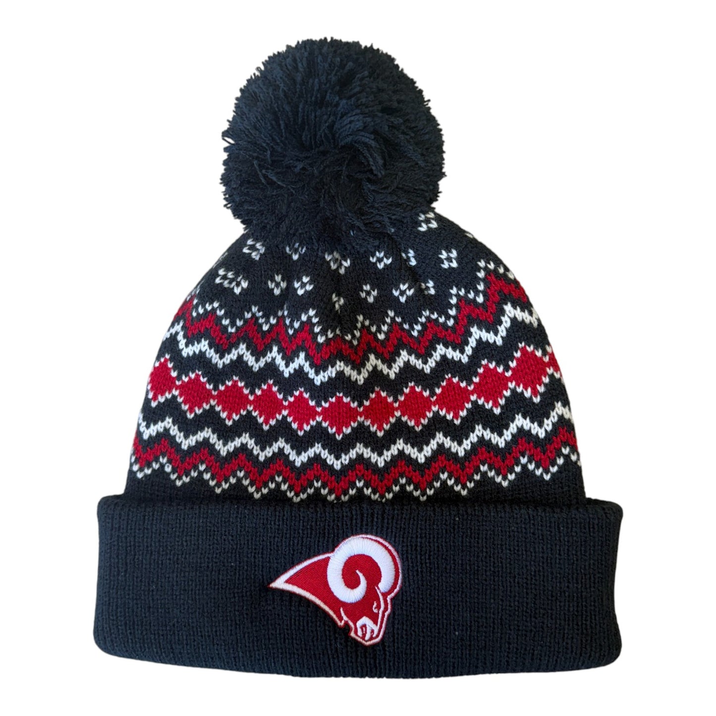 Owasso Rams - Ram Logo Fair Isle - Pom Pom Beanie