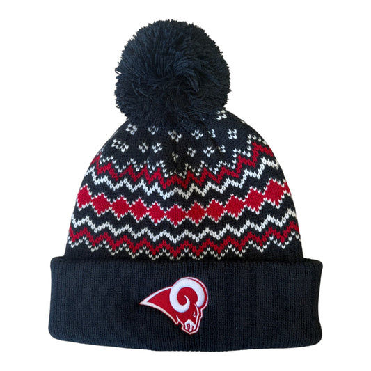 Owasso Rams - Ram Logo Fair Isle - Pom Pom Beanie