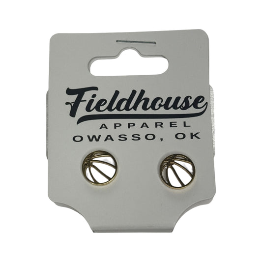 Basketball Stud Earrings – Stainless Steel – Gold