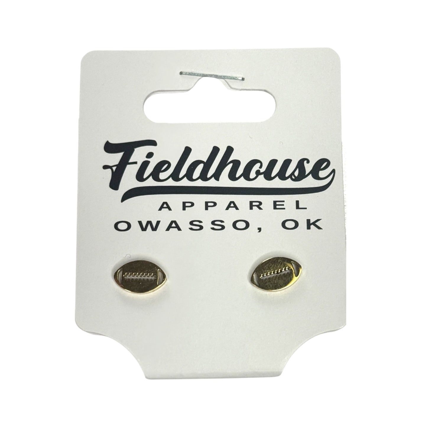 Football Stud Earrings – Stainless Steel – Gold