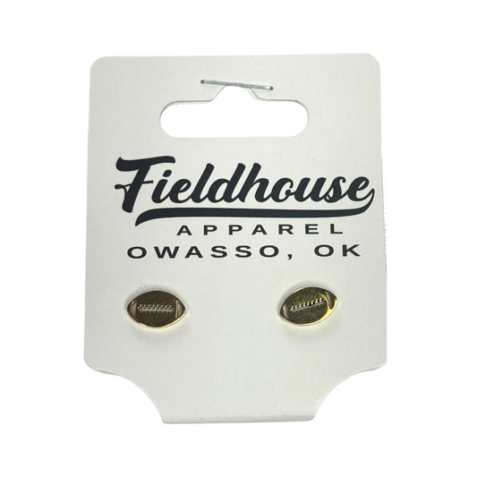 Football Stud Earrings – Stainless Steel – Gold
