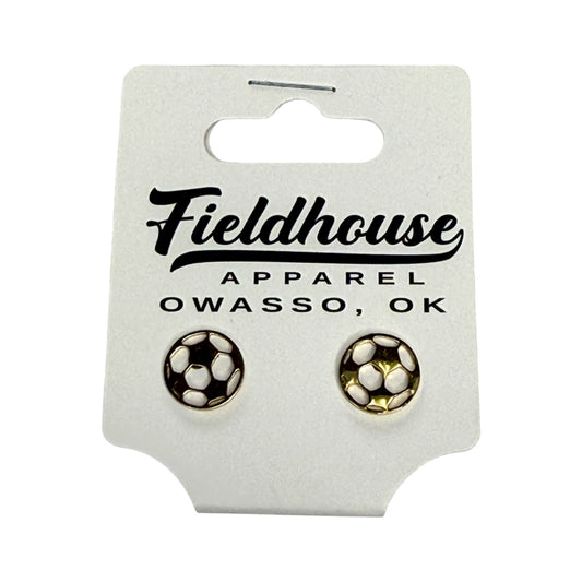 Soccer Stud Earrings – Stainless Steel – Gold
