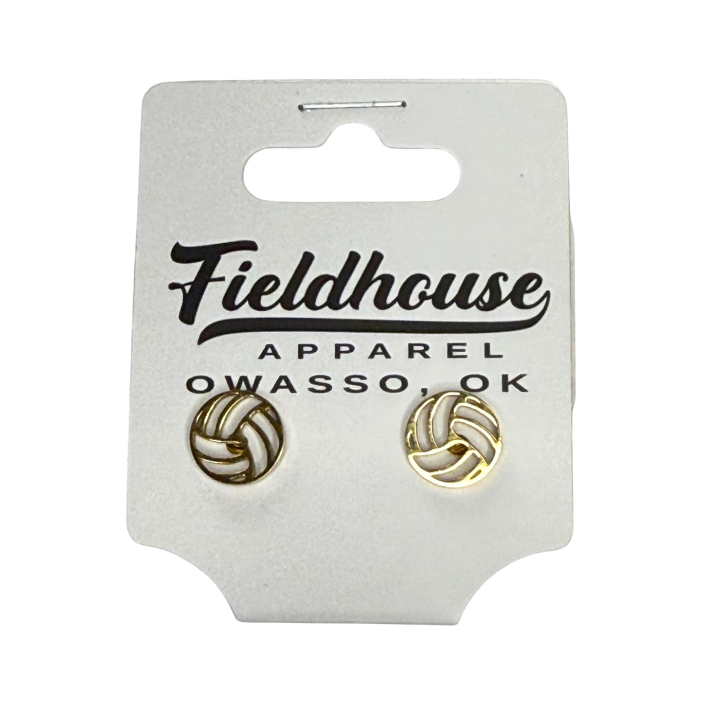 Volleyball Stud Earrings – Stainless Steel – Gold