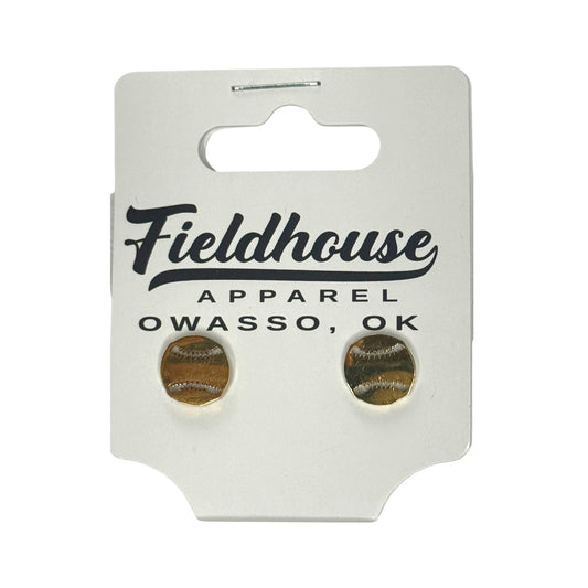 Baseball Stud Earrings – Stainless Steel – Gold