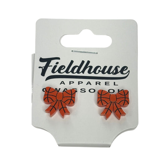 Basketball Bow Stud Earrings