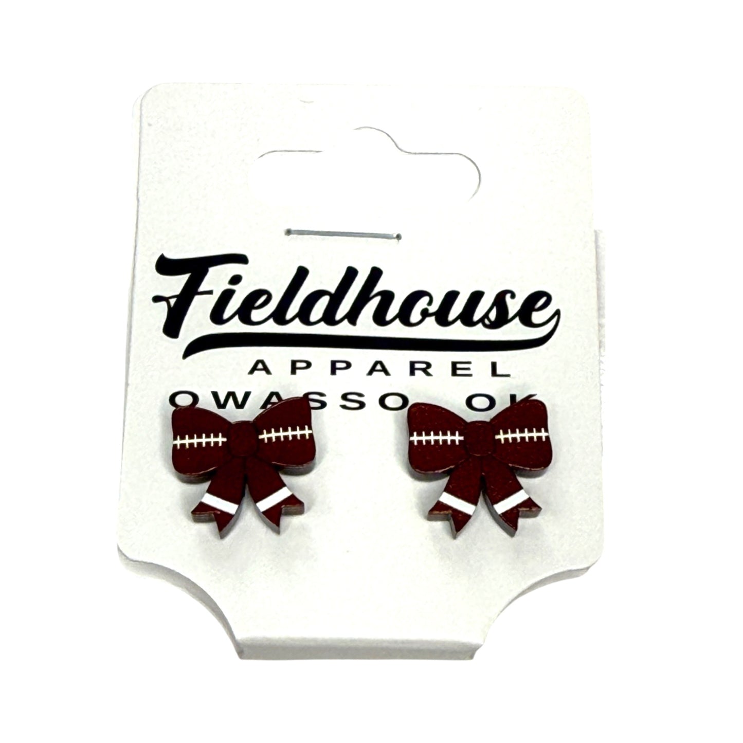 Football Bow Stud Earrings