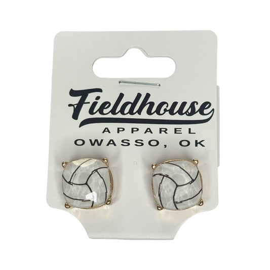 Volleyball Rectangle Stud Earrings