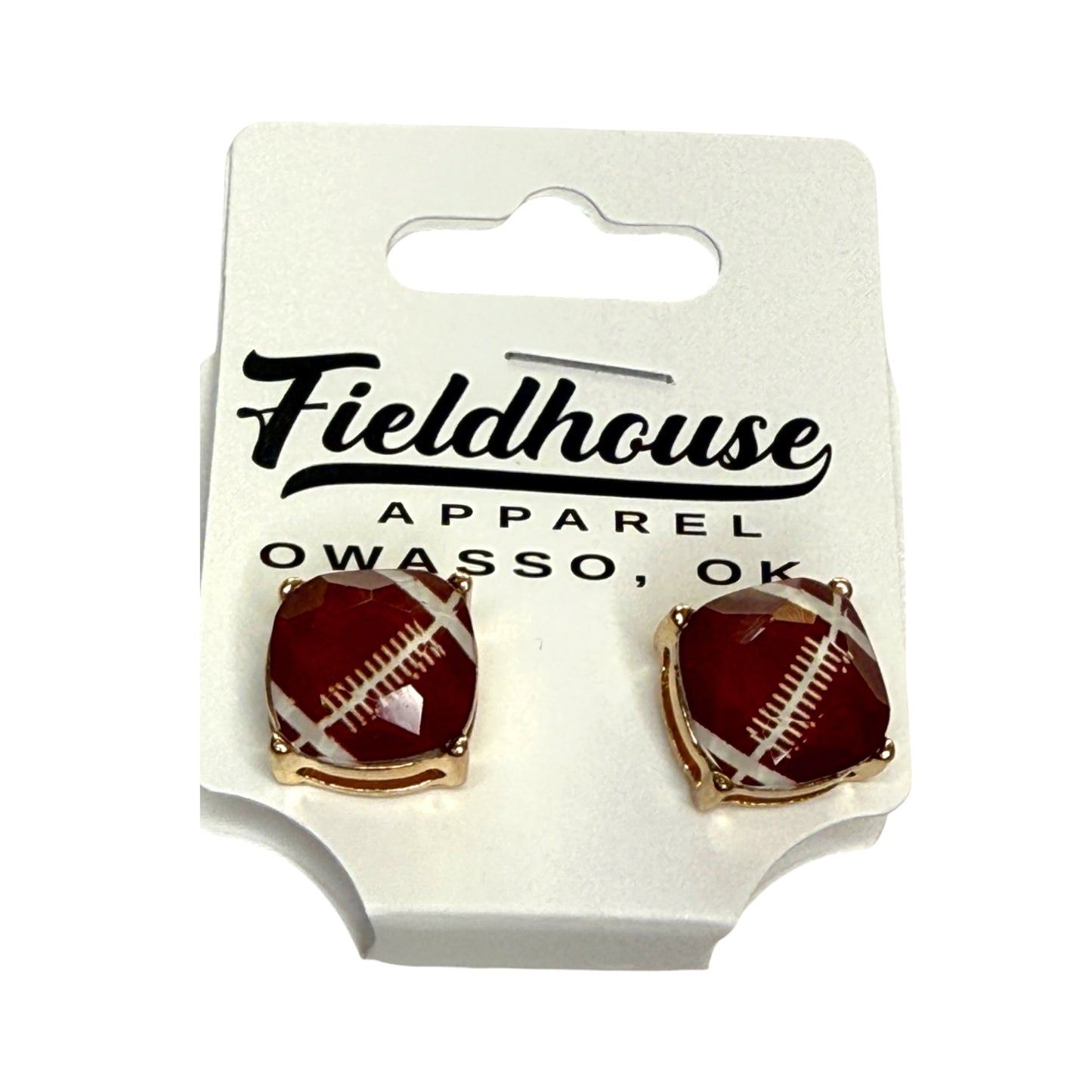 Football Rectangle Stud Earrings