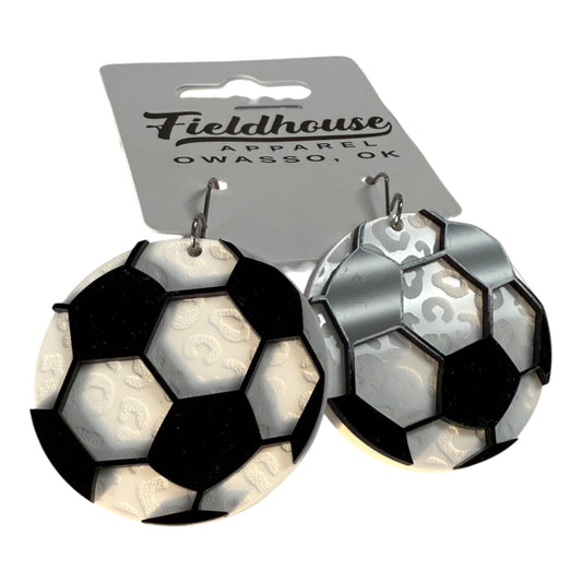 Soccer Leopard Dangle Earrings