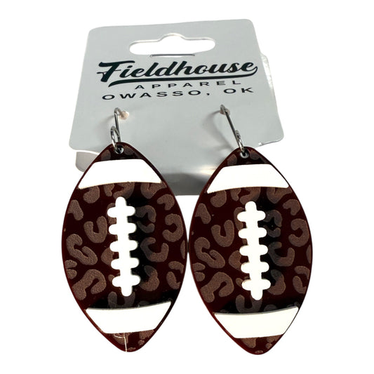 Football Leopard Dangle Earrings