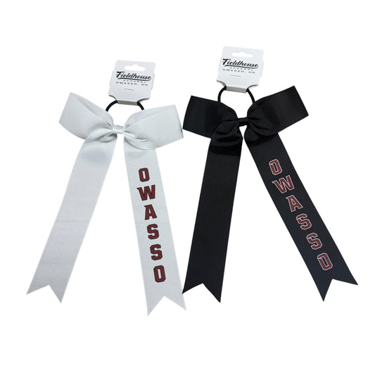 Owasso Rams - Digital Transfer Owasso - Long Tail Ribbon Bow on Ponytail Holder