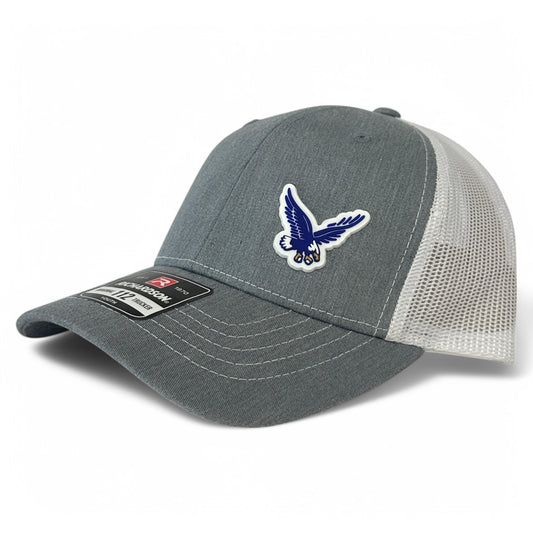 Rejoice Eagles - 3D Rubber Patch Eagle Icon - Youth Richardson 112 Hat (Heather Grey/White)