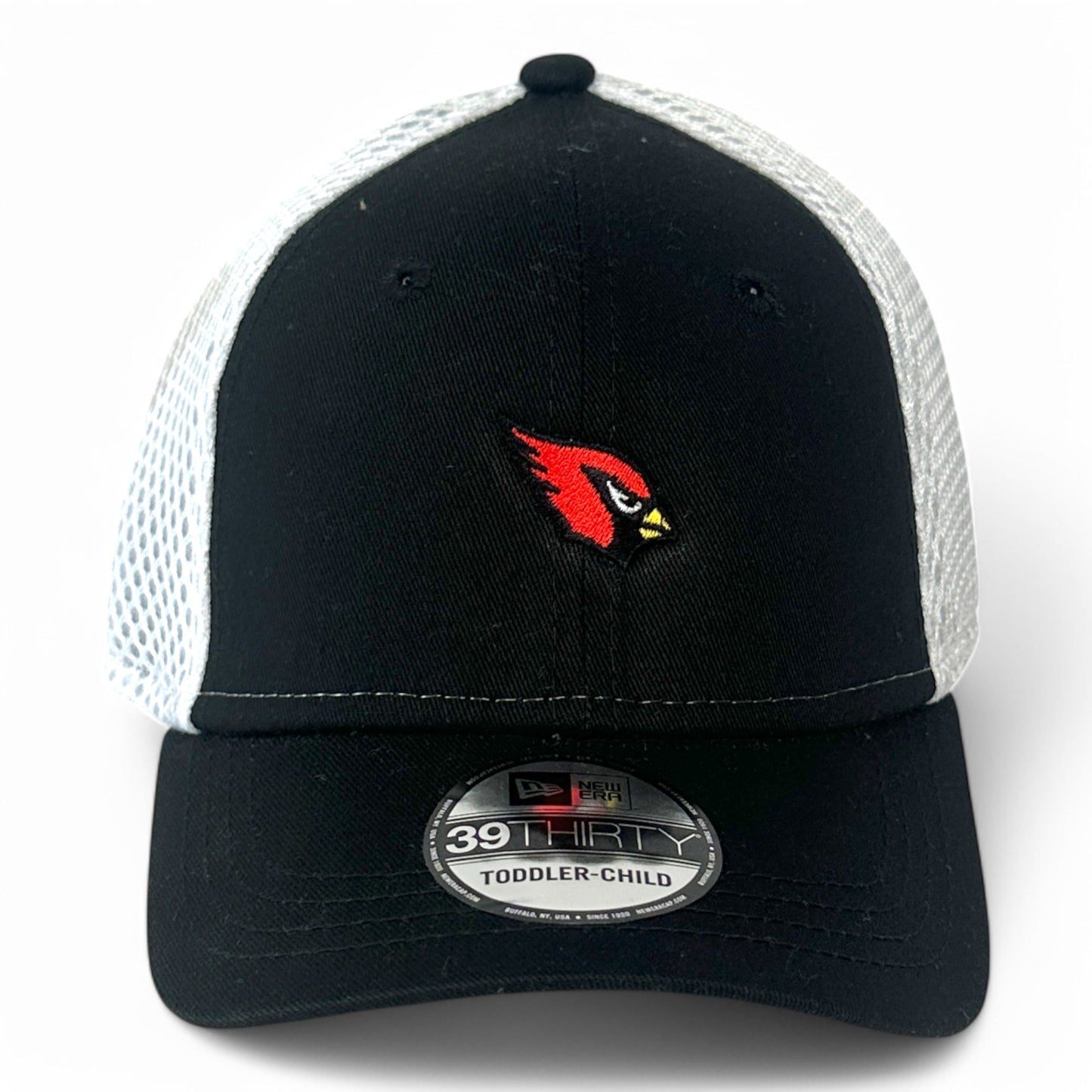 Collinsville Cardinals - Embroidered Little Cardinal - Youth New Era Flexfit Hat (Black/White)