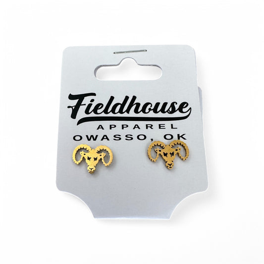 Ram Head Stud Earrings