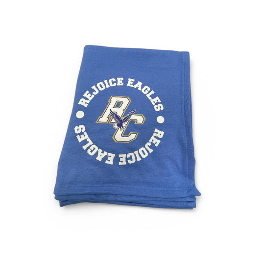 Rejoice Eagles- Digital Transfer Rejoice Eagles Christian Circle - Fleece Sweatshirt Blanket (Blue)