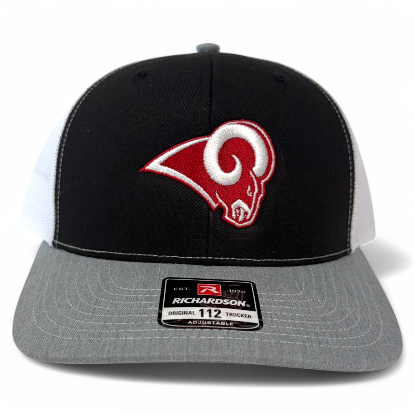 Owasso Rams - Embroidered Ram - Richardson 112 Hat (Black/White/Heather)