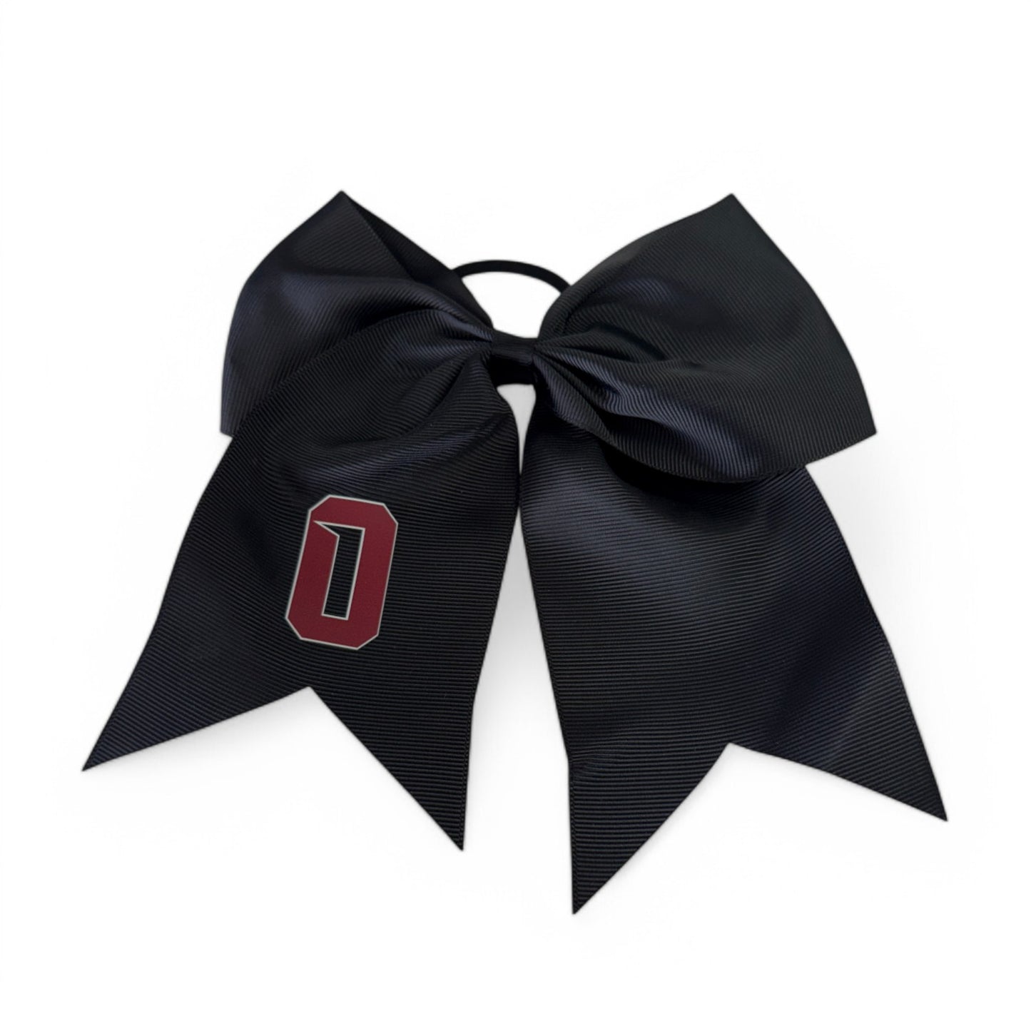Owasso Rams - Digital Transfer O - Large Ribbon Bow on Ponytail Holder