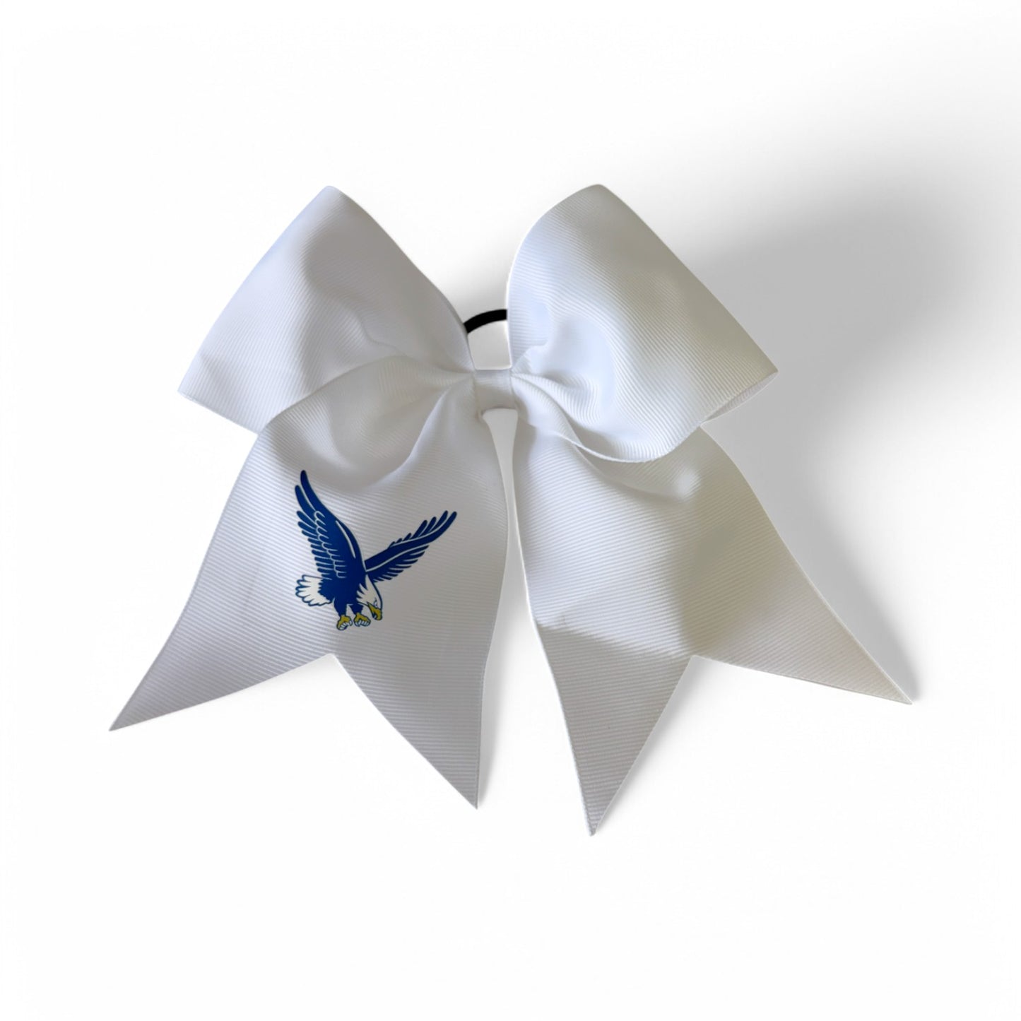 Rejoice Eagles - Digital Transfer Fly Eagle - Large Ribbon Bow on Ponytail Holder