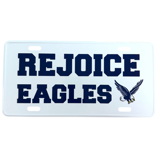 Rejoice Eagles Embossed License Plate