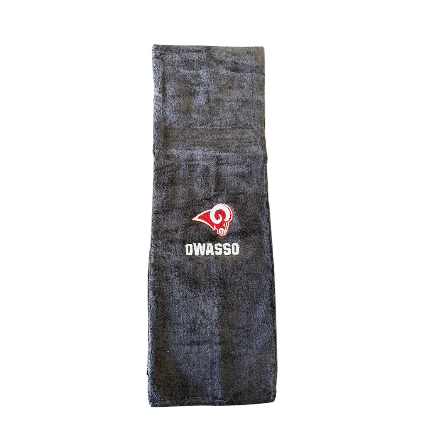 Owasso Rams - Embroidered Ram Owasso - Football Towel (Black)