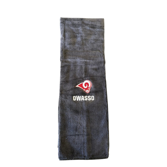 Owasso Rams - Embroidered Ram Owasso - Football Towel (Black)