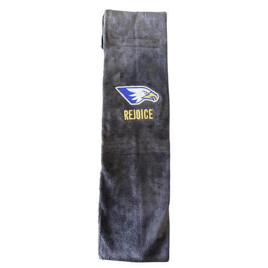 Rejoice Eagles - Embroidered Athletic Eagle Rejoice - Football Towel (Black)