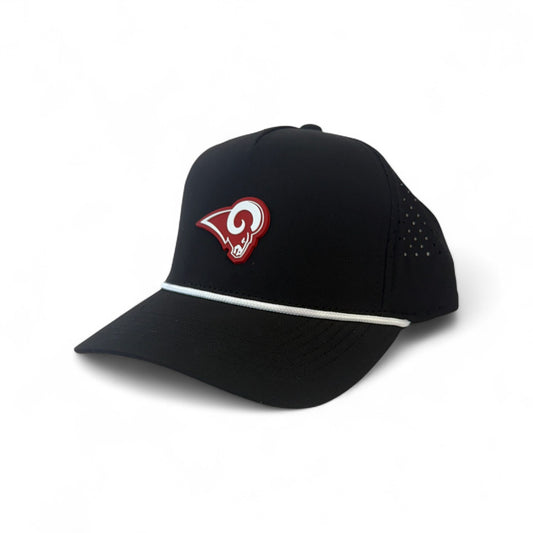 Owasso Rams - 3D Rubber Patch Ram Logo - Perforated Rope Hat