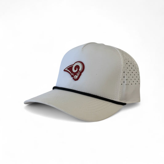 Owasso Rams - 3D Rubber Patch Ram Logo - Perforated Rope Hat
