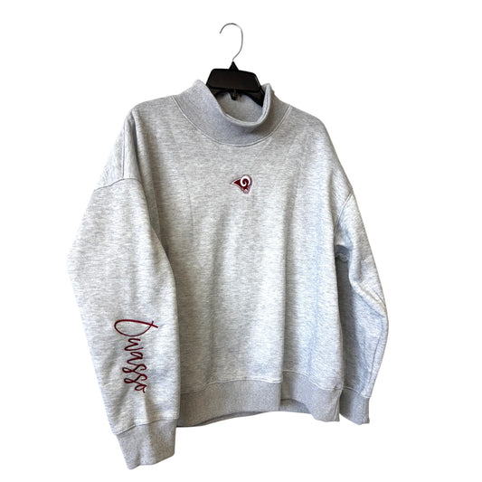 Owasso Rams - Embroidered Ram Logo Owasso Sleeve - Mockneck Sweatshirt