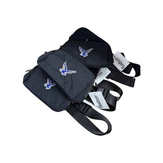 Rejoice Eagles- Embroidered Fly Eagle Logo - Crossbody Belt Bag Black