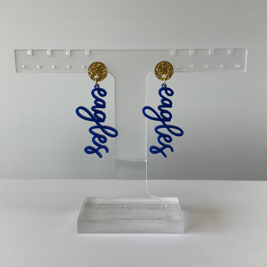 Rejoice Eagles - Eagles Acrylic Dangle Earring (Gold/Royal)