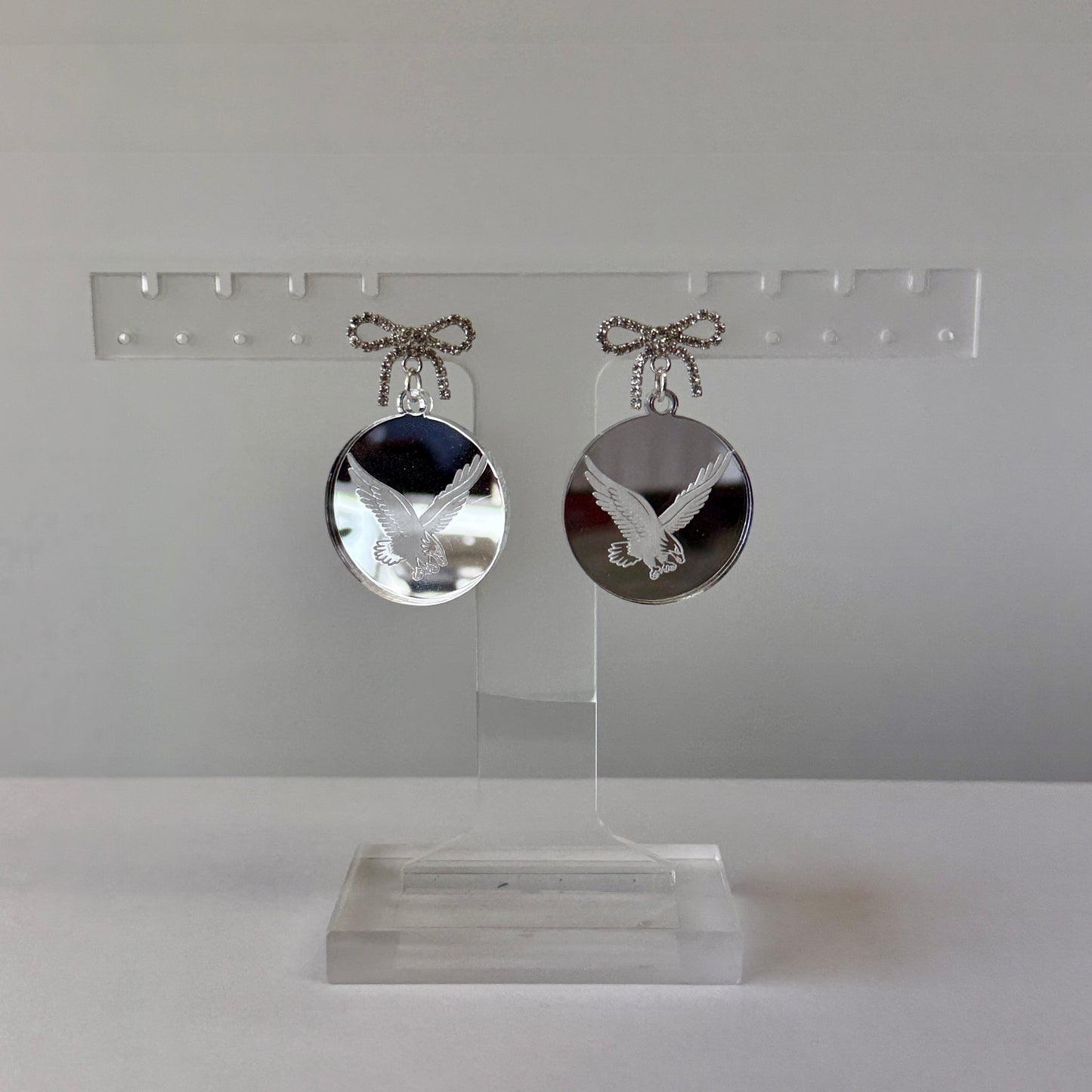 Rejoice Eagles - Fly Eagle Logo Acrylic Bow Dangle Earring