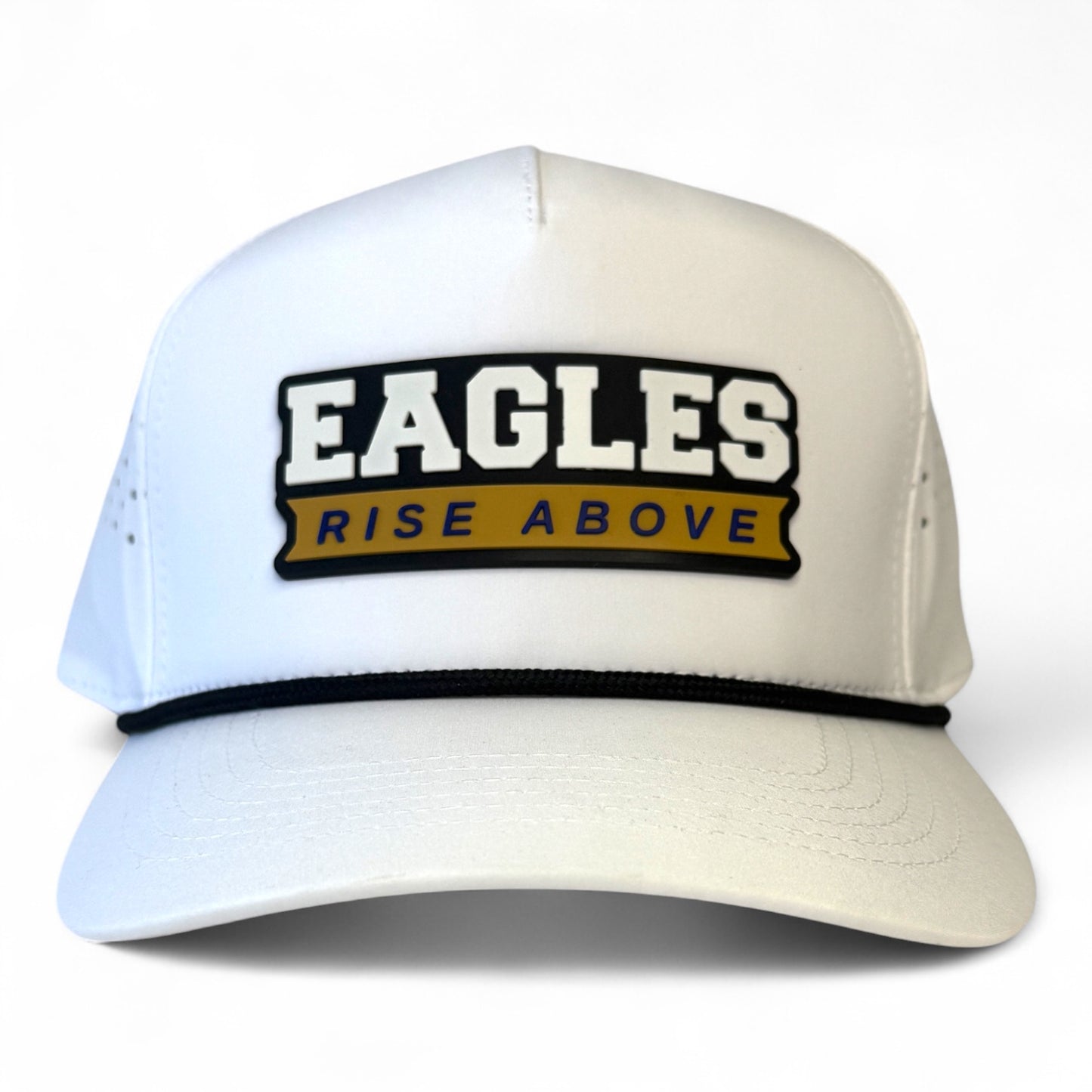 Rejoice Eagles - 3D Rubber Patch Eagles Rise Above - Perforated Rope Hat